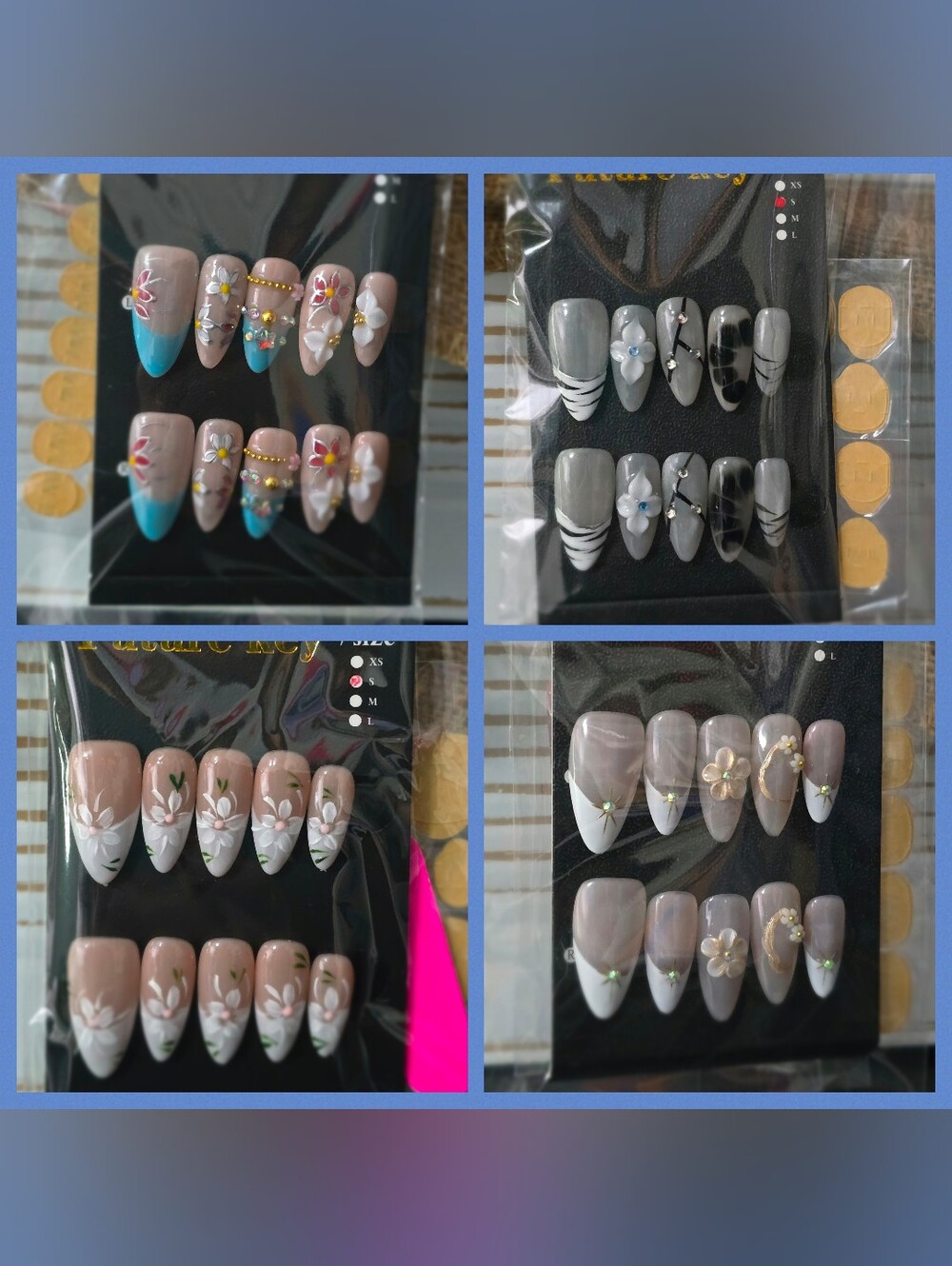 Set of 4 Small Premium Press On Nails - Brand New! Handmade Acrylic